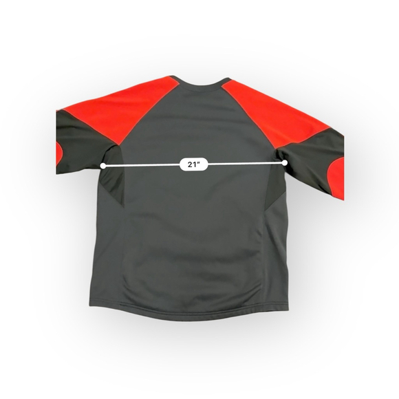 Nike Therma-Fit Men’s Long Sleeve Crewneck Shirt Gray/Red Raglan Size M​ - Picture 5 of 8